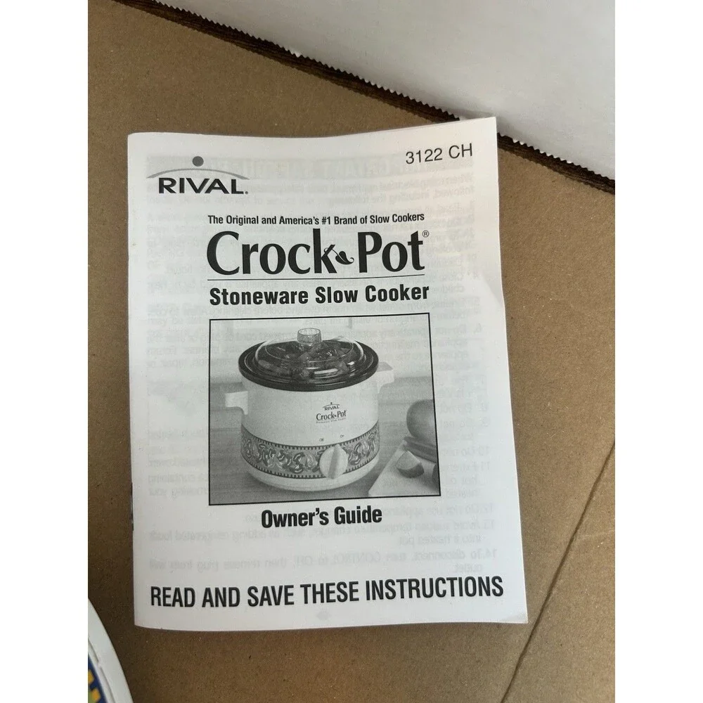 Rival Crock Pot 2 Qt Slow Cooker Model 3122 Chili Pepper Design Vtg 2003 W/Box